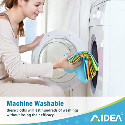 AIDEA Microfiber Glass Cleaning Cloths, 8PK, Premium Microfiber Glass and Window Cleaner, Lint Free Quickly Clean Windows, Glasses, Windshields, Mirrors, Stainless Steel, 12