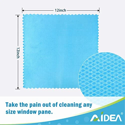 AIDEA Microfiber Glass Cleaning Cloths, 8PK, Premium Microfiber Glass and Window Cleaner, Lint Free Quickly Clean Windows, Glasses, Windshields, Mirrors, Stainless Steel, 12