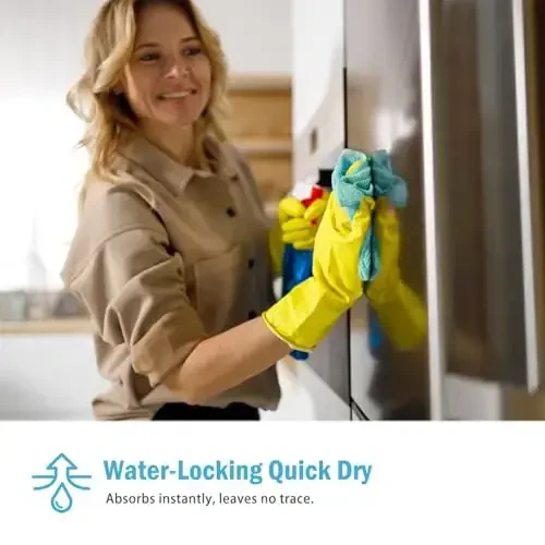 AIDEA Microfiber Cleaning Cloth-100PK, Soft Microfiber Towels for Cars, Absorbent Cleaning Rags, Lint-Free Streak-Free Wash Cloths for House, Kitchen, Window(12in.x16in.) - 7