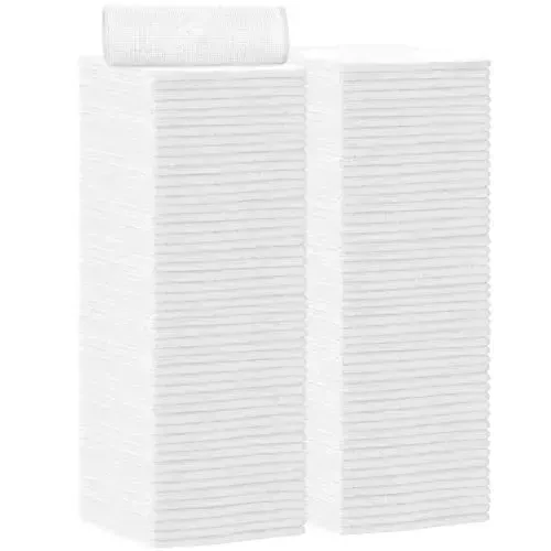AIDEA Microfiber Cleaning Cloth 100PK, Soft Microfiber Towels for Cars, Absorbent Cleaning Rags, Lint-Free Streak-Free Wash Cloths for House, Kitchen, Window(12inx12in), White - 1