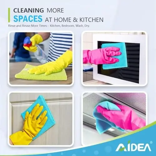 AIDEA Microfiber Cleaning Cloth-150PK, Soft Microfiber Towels for Cars, Absorbent Cleaning Rags, Lint-Free Streak-Free Wash Cloths for House, Kitchen, Window(12in.x12in) - 6