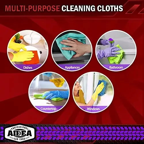AIDEA Mikrofiber Temizlik Bezi, 150'li Paket, Arabalar için Mikrofiber Havlular, Premium Çok Amaçlı Araba Bezi, Tüy Bırakmayan Bezler, SUV, Ev, Mutfak, Pencere için Emici Havlular, 30cm×30cm - 7