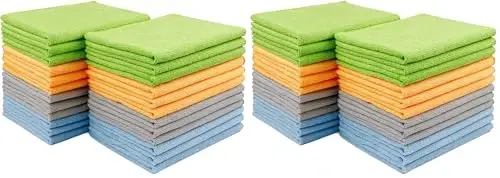 AIDEA Microfiber Cleaning Cloth 48 Pack, Microfiber Towels for Cars, Soft & Absorbent Cleaning Rags, Premium Lint Free Shop Towels for House, Kitchen, Car, 12inx16in 