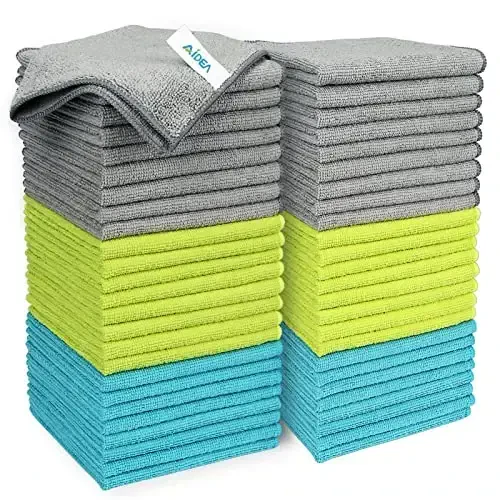 AIDEA Microfiber Cleaning Cloth-50PK, Soft Microfiber Towels for Cars, Absorbent Cleaning Rags, Lint-Free Streak-Free Wash Cloths for House, Kitchen, Window(12in.x12in) - 1