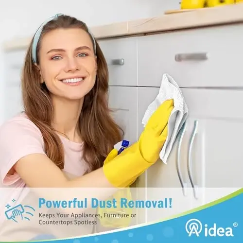 AIDEA Microfiber Cleaning Cloth-8PK, Soft Microfiber Towels for Cars, Absorbent Cleaning Rags, Lint-Free Streak-Free Wash Cloths for House, Kitchen, Window(12in.x16in), White - 4