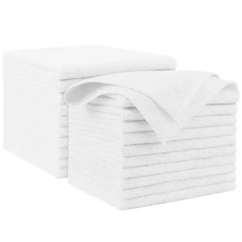 AIDEA White Microfiber Cleaning Cloth 20PK, Cleaning Rags 12×12