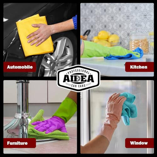 AIDEA Microfiber Cleaning Cloth 20PK, Microfiber Towels for Cars, Dusting Cloth Cleaning Rags for SUVs, House, Kitchen, Window, Workshops, Cleaning Supplies 12