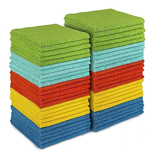 AIDEA Mikrofiber Tozalash Salfetkalari - 50 dona, Ko'p Maqsadli Tozalash Salfetkalari, Uy Uchun Mikrofiber Salfetkalar, Mikrofiber Sochiqlar Tozalash, Oshxona, Avtomobil, Deraza Uchun Toz Salfetkasi (30,5 sm x 30,5 sm) - 7