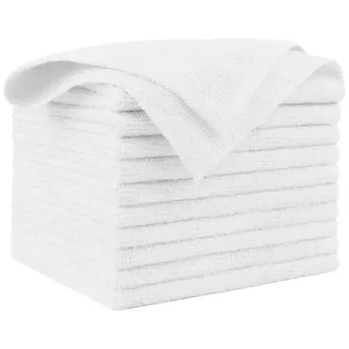 AIDEA Mikrofiber Tozalovchi Mato Oq 10 dona, Avtomobillar uchun mikrofiber sochiqlar, Premium Avto Matolari, SUVlar, Uy, Oshxona, Deraza, Ustaxonalar uchun changsiz tozalash latta, 12×12