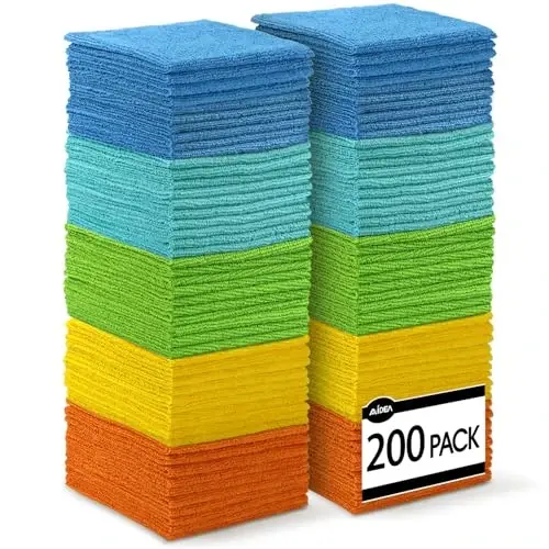 AIDEA Микрофибровая салфетка для уборки, 200 шт, впитывающие ветоши, микрофибровые полотенца для машин, кухонные полотенца, салфетка для удаления пыли для дома, окон, принадлежности для уборки, 12