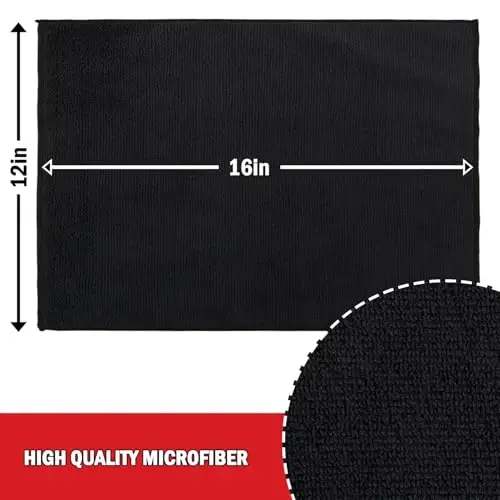 AIDEA Микрофибровые салфетки для уборки, 12 шт., 12x16 дюймов, микрофибровое полотенце для автомобилей, мягкие и впитывающие микрофибровые полотенца, безворсовая салфетка для уборки, премиум-салфетка для дома, кухни, автомобиля, магазина. - 5