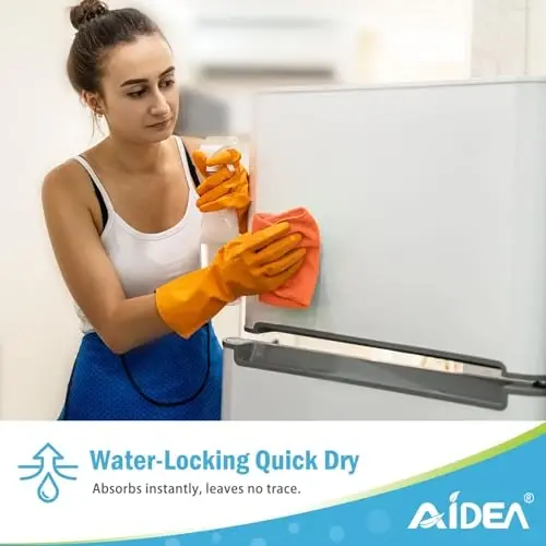 AIDEA Orange Microfiber Cleaning Cloth-12PK, Cleaning Rags 12