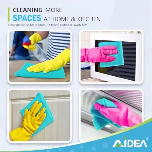 AIDEA Салфетки из микрофибры для уборки - 50 шт., Мягкие полотенца из микрофибры для автомобилей, Впитывающие тряпки для уборки, Безворсовые тряпки для мытья стекол и окон для дома, кухни (30x30 см), синие 