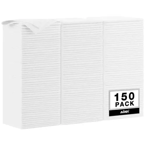 AIDEA Салфетки из микрофибры для уборки, белые, 150 шт., полотенца из микрофибры для автомобилей, ткань премиум-класса для автомобилей, тряпки для удаления пыли, безворсовые тряпки для уборки внедорожников, дома, кухни, окон, мастерских, 12×12