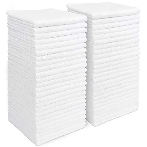 AIDEA White Microfiber Cleaning Cloth 50PK, Absorbent Cleaning Rags 12