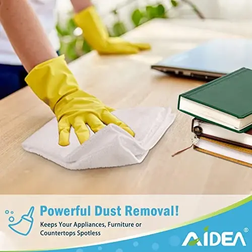 AIDEA White Microfiber Cleaning Cloth 50PK, Absorbent Cleaning Rags 12