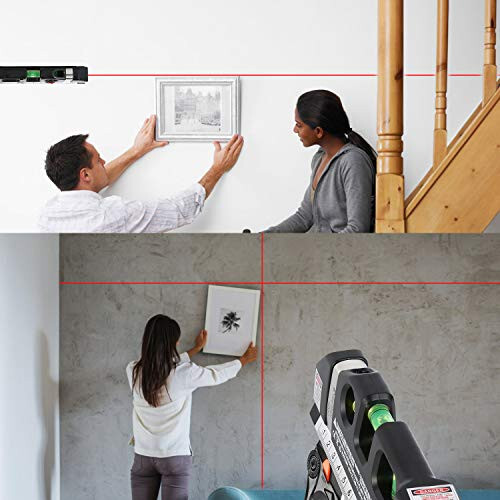 AikTryee Laser Level, Multipurpose Line Tool with 8ft/2.5M Rulers, Standard Cross Line Laser Leveler for Picture Hanging, Cabinets, Tile Walls - 4