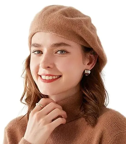 Ailaile CasModazoneere Berets Beanie Hats Women Winter Warm Merino Wool Fashion Knit Cap - 1