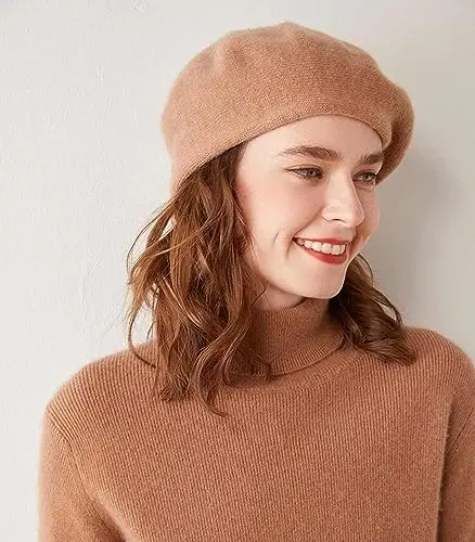 Ailaile CasModazoneere Berets Beanie Hats Women Winter Warm Merino Wool Fashion Knit Cap - 2