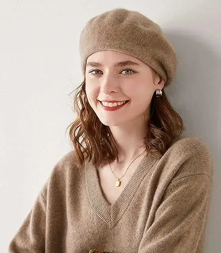 Ailaile CasModazoneere Berets Beanie Hats Women Winter Warm Merino Wool Fashion Knit Cap - Ailaile (1)