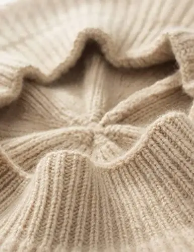 Ailaile CasModazoneere Berets Hats Women Winter Warm Merino Wool Knitted Oversized Beige Beanie - 4