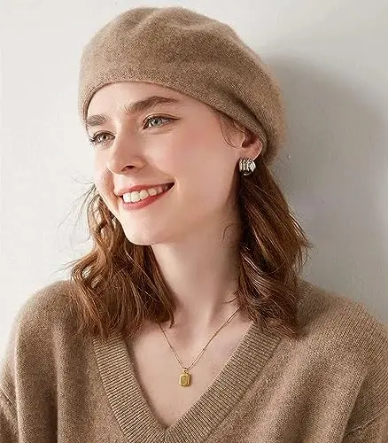 Ailaile CasModazoneere Berets Beanie Hats Women Winter Warm Merino Wool Fashion Knit Cap - 3