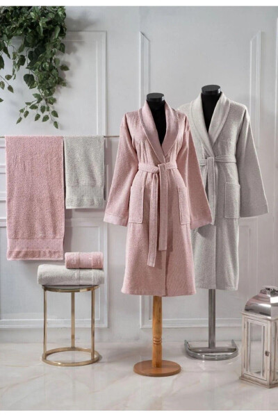 Aile Bornoz & Havlu Seti L1.PC.004.12.C17 - Deco Rose - Bej 