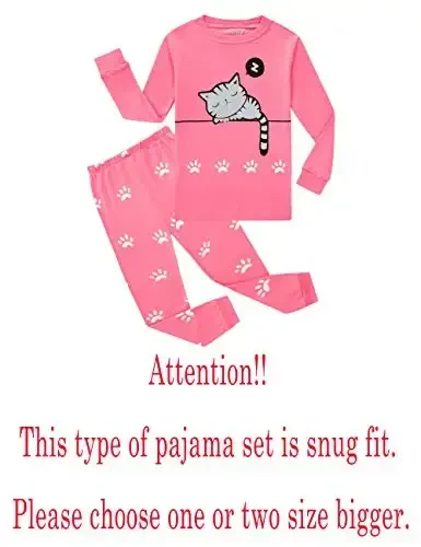 Family Feeling Kids & Toddler Girls Boys Pajamas 2 Piece Pjs Set 100% Cotton Sleepwear - 2