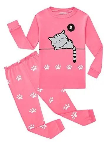 Family Feeling Kids & Toddler Girls Boys Pajamas 2 Piece Pjs Set 100% Cotton Sleepwear 
