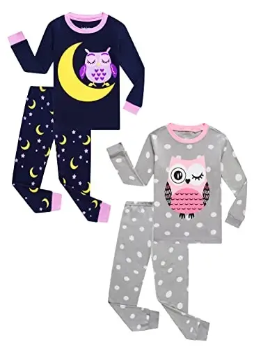 Family Feeling Kids & Toddler Girls Boys Pajamas 2 Piece Pjs Set 100% Cotton Sleepwear - 8