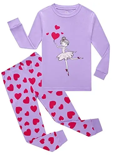 Family Feeling Kids & Toddler Girls Boys Pajamas 2 Piece Pjs Set 100% Cotton Sleepwear 