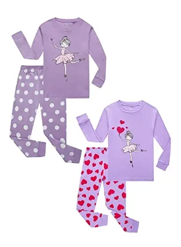 Family Feeling Kids & Toddler Girls Boys Pajamas 2 Piece Pjs Set 100% Cotton Sleepwear - FAMILY FEELING (1)