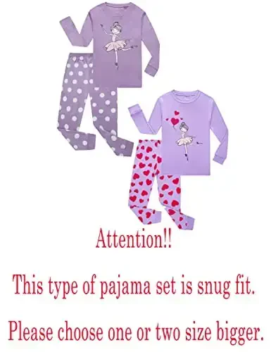 Family Feeling Kids & Toddler Girls Boys Pajamas 2 Piece Pjs Set 100% Cotton Sleepwear - 3