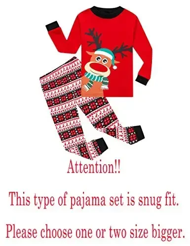 Family Feeling Kids & Toddler Girls Boys Pajamas 2 Piece Pjs Set 100% Cotton Sleepwear - FAMILY FEELING (1)