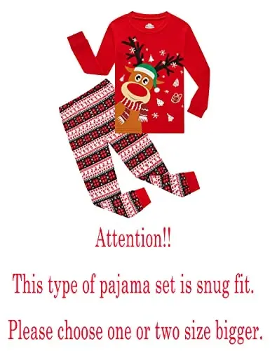 Family Feeling Kids & Toddler Girls Boys Pajamas 2 Piece Pjs Set 100% Cotton Sleepwear - 8