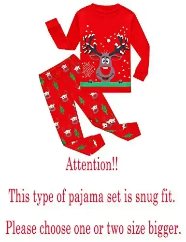 Family Feeling Kids & Toddler Girls Boys Pajamas 2 Piece Pjs Set 100% Cotton Sleepwear - FAMILY FEELING (1)