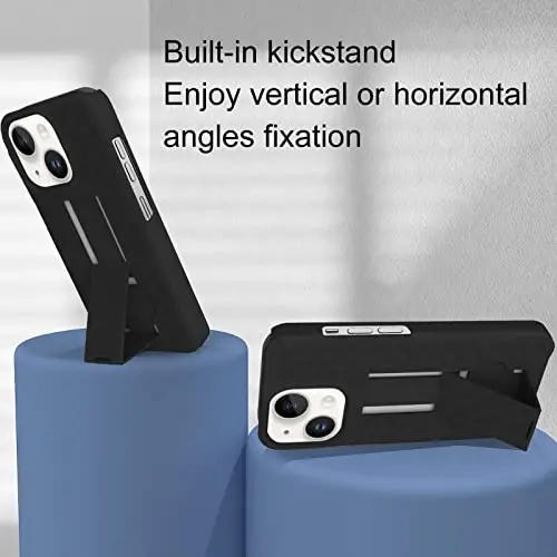 Ailiber Compatible for iPhone 14 Case, iPhone 13 Phone Case Holster with Screen Protector, Swivel Belt Clip, Kickstand Holder, Slim Shockproof Shell Slide Phone Cover for iPhone 14 6.1 inch -Black - 6
