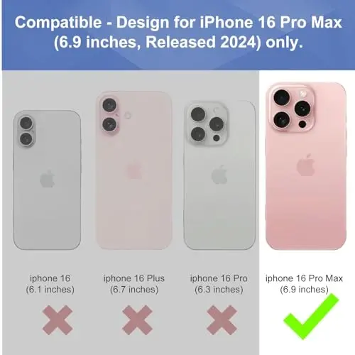Ailiber Designed for iPhone 16 Pro Max Case with Stand, iPhone 16 Max Pro Belt Clip Holster with Camera Lens&Screen Protector, Swivel 2-in-1 Holder, Slim Shockproof Pouch Full Body Phone Cover-Black - AILIBER (1)