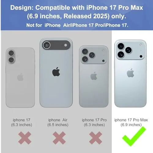 Ailiber Designed for iPhone 17 Pro Max Case with Stand, iPhone 17 Pro Max Belt Clip Holster with Camera Lens&Screen Protector, Swivel 2-in-1 Holder, Slim Shockproof Pouch Full Body Phone Cover-Black - AILIBER (1)