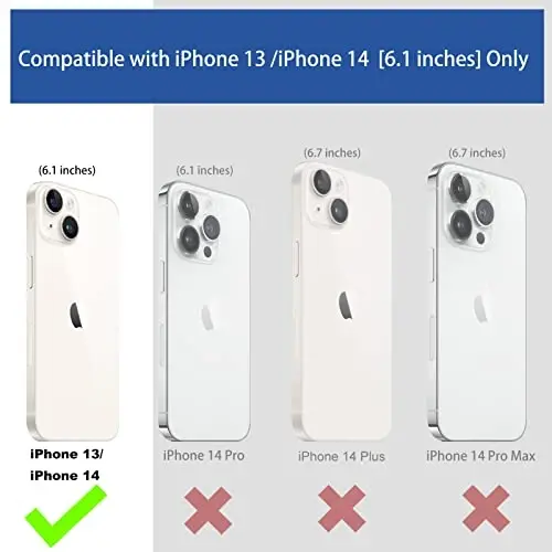 Ailiber iPhone 13 uchun g'ilof bilan mos keladi, iPhone 13 g'ilof qobig'i ekran himoyachisi, burilish kamari qisqichi, tayanch ushlagichi, ingichka zarbaga chidamli qobiq, iPhone 14 6.1 dyuym uchun telefon qopqog'i - Qora - 2