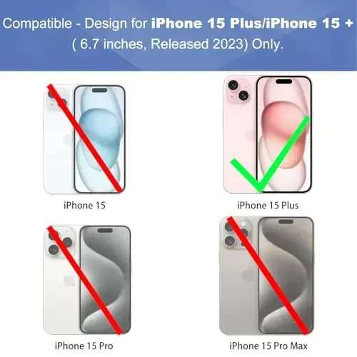 Ailiber iPhone 15 Plus uchun stendli g'ilof, iPhone 15plus kamar qisqichi, kamera linzalari va ekran himoyachisi, aylanuvchi 2-in-1 ushlagich, ingichka zarbga chidamli hamyon, to'liq korpusli mobil telefon qopqog'i-qora - 2