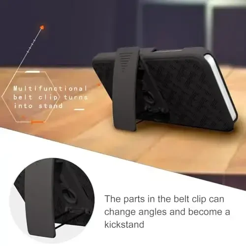 Ailiber Compatible with iPhone 15 Pro Max Case, iPhone 15 Pro Max Holster Case with Camera Lens&Screen Protector, Swivel Belt Clip Kickstand Holder, Slim Full Body Shockproof Phone Cover-Black - 5