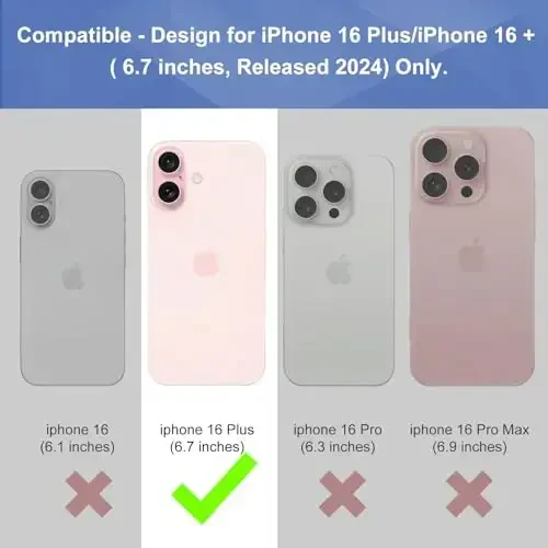 Ailiber iPhone 16 Plus uchun stendli g'ilof, iPhone 16plus kamar qisqichi, kamera linzalari va ekran himoyachisi, aylanuvchi 2-in-1 ushlagich, ingichka zarbga chidamli qopcha to'liq korpusli telefon qopqog'i-qora - 2