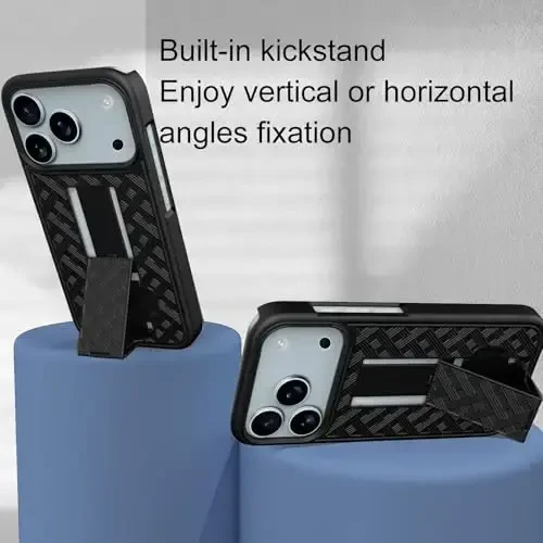 Ailiber Designed for iPhone 17 Pro Case with Stand, iPhone 17 Pro Belt Clip Holster with Camera Lens&Screen Protector, Swivel 2-in-1 Holder, Slim Shockproof Pouch Full Body Cell Phone Cover-Black - 6