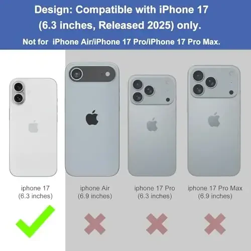 Ailiber iPhone 17 uchun g'ilof, stendli, iPhone 17 kamar qisqichi, kamera linzalari va ekran himoyachisi, aylanuvchi 2-in-1 ushlagich, ingichka zarbga chidamli sumka, to'liq korpusli himoya mobil telefon qopqog'i-Qora - 2