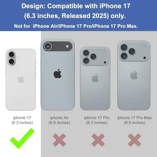 Ailiber iPhone 17 uchun g'ilof, stendli, iPhone 17 kamar qisqichi, kamera linzalari va ekran himoyachisi, aylanuvchi 2-in-1 ushlagich, ingichka zarbga chidamli sumka, to'liq korpusli himoya mobil telefon qopqog'i-Qora - 2