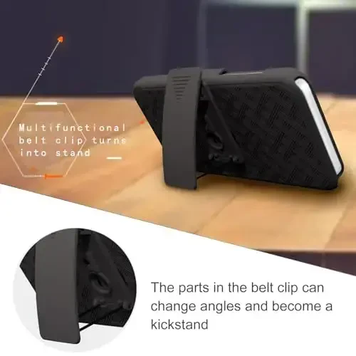 Ailiber iPhone Air uchun gʻilof, kamerali linza va ekran himoyachisi bilan iPhone Air kamar qisqichi, aylanuvchi 2-in-1 ushlagich, nozik zarbaga chidamli qopqoq, toʻliq korpusli himoya mobil telefon qopqogʻi-Qora - 5