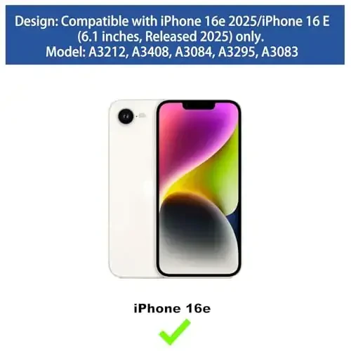 Ailiber Совместимый с iPhone 16e Чехол, iPhone 16E 2025 Чехол для ремня с защитной пленкой, Поворотная подставка, Тонкий противоударный чехол-черный - AILIBER (1)