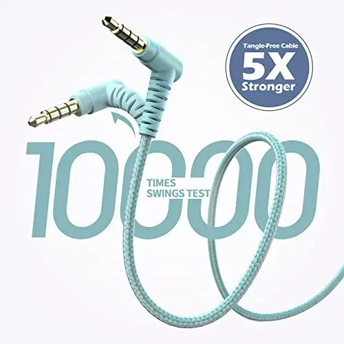 AILIHEN Kids Headphones, I35 On-Ear Headphones for School, Safe Volume 93dB, HD Mic Stereo Headphone for Kid Girls Boys, Foldable 3.5mm Wired for Chromebook, Laptop, Computer, Tablet (Blue) - 5