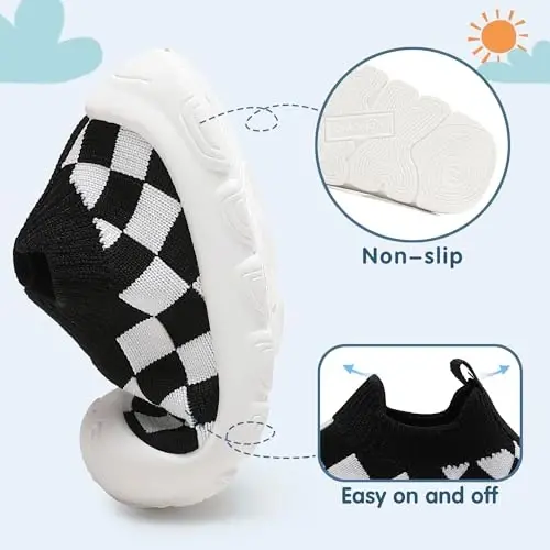 AILYLAKP Toddler Baby Boy Girl Shoes Kids Breathable Sneakers Tennis Shoes 6-36 Months Infant Slip on Shoes - 3